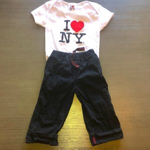 I ❤️ New York Onesie w/ Nautica Pants 18-24M